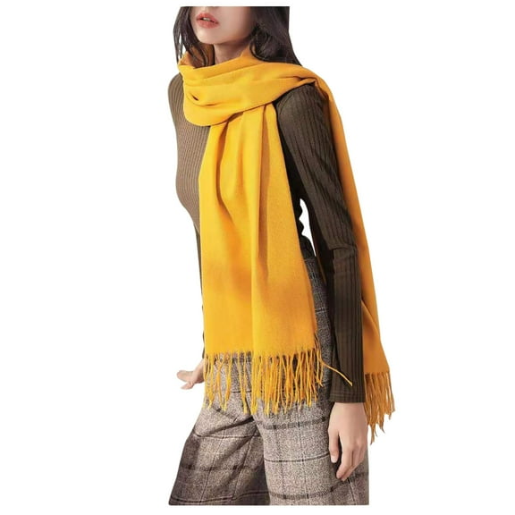 NARABB Women's Warm Scarf Fashionable Winter Warm Solid Scarf Wool Warm Long Girl Scarf Outdoor Windproof Warm Scarf