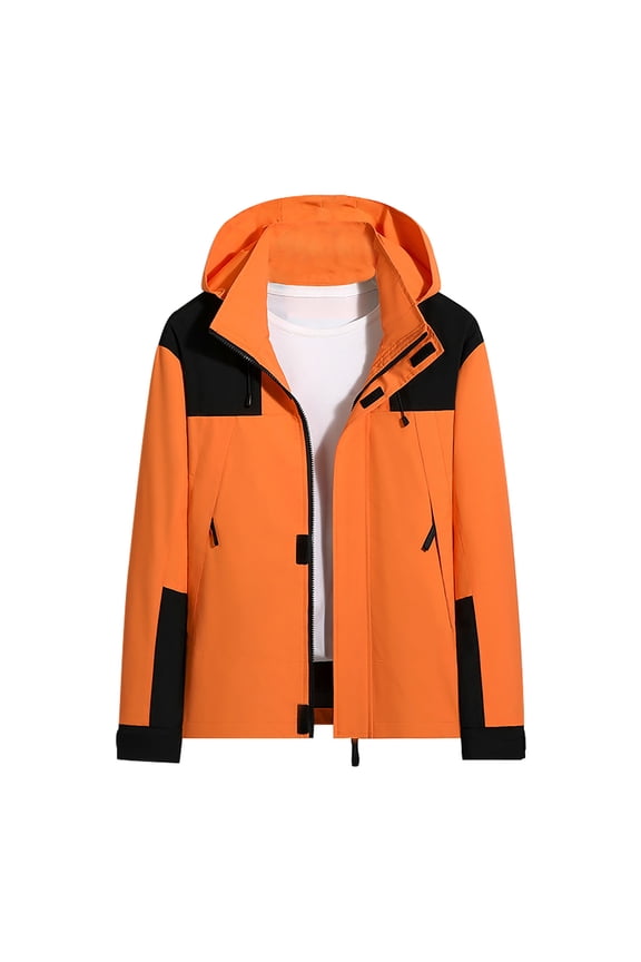Year-end Winter Warm Coat for Women Solid Color Block Interchange Jacket Drawstring Pocket Long Sleeve Hooded Sports/Work Warm Outwear Jackets