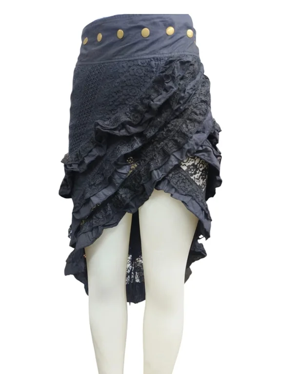 Pixie Wrap Fairy Long Ruffle Skirt, Elven Skirt, Festival Skirt, Gypsy Skirt