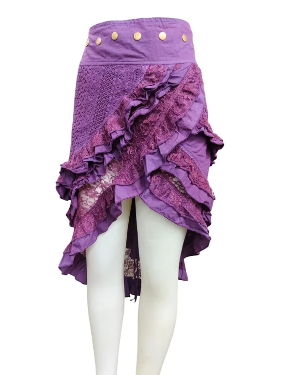 Pixie Wrap Fairy Long Ruffle Skirt, Elven Skirt, Festival Skirt, Gypsy Skirt