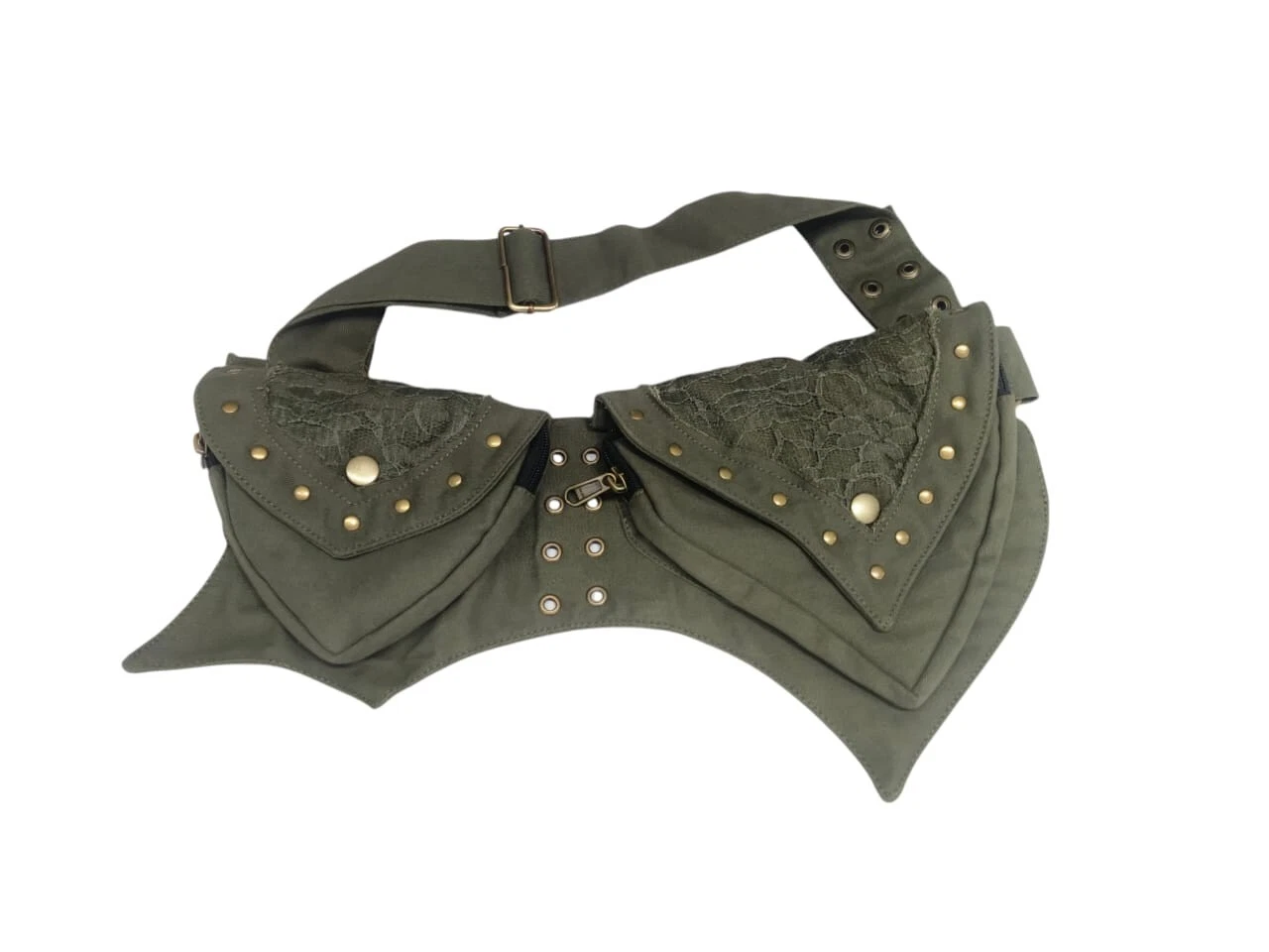 NARAYANI CRAFTS Unisex Fanny Pack Utility Belt Waist Bag, Canvas, Brown, Multicolor, 1-Piece