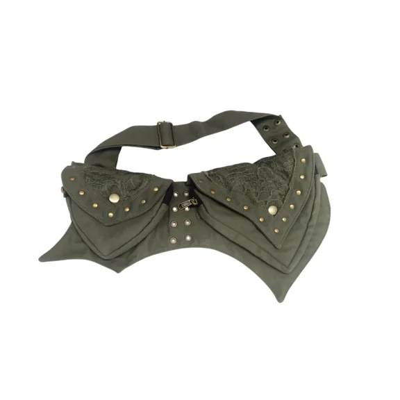 NARAYANI CRAFTS Unisex Fanny Pack Utility Belt Waist Bag, Canvas, Brown, Multicolor, 1-Piece