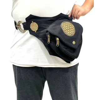 バッグ fringe double pocket leather belt Double Pocket Whip Stitch Hip Bag 3.3-06 | Western Clip On Purse