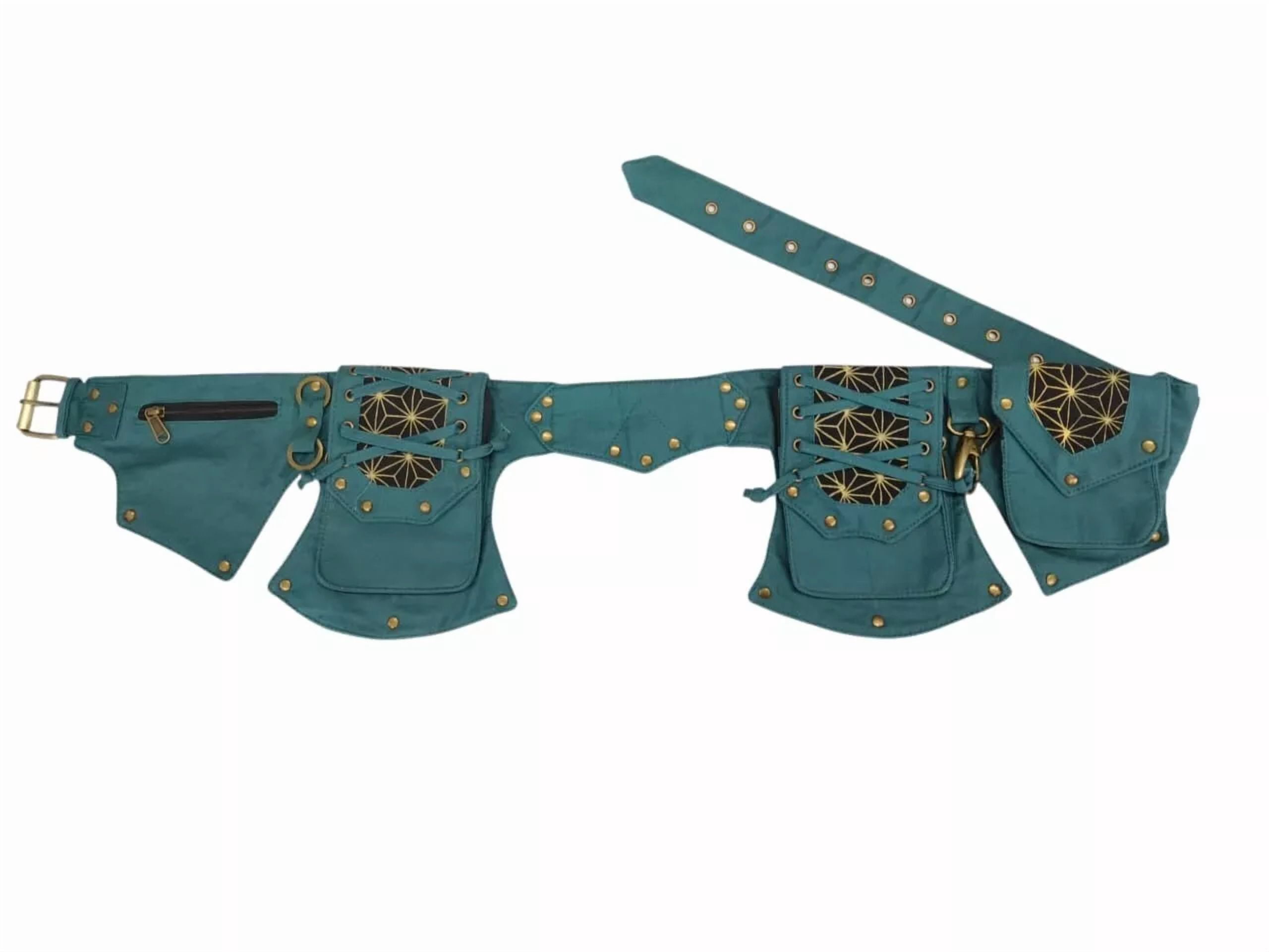 Narayani Crafts Unisex Fanny Pack Utility Waist Bag Cotton Canvas Hip Belt with Pouch Pockets
