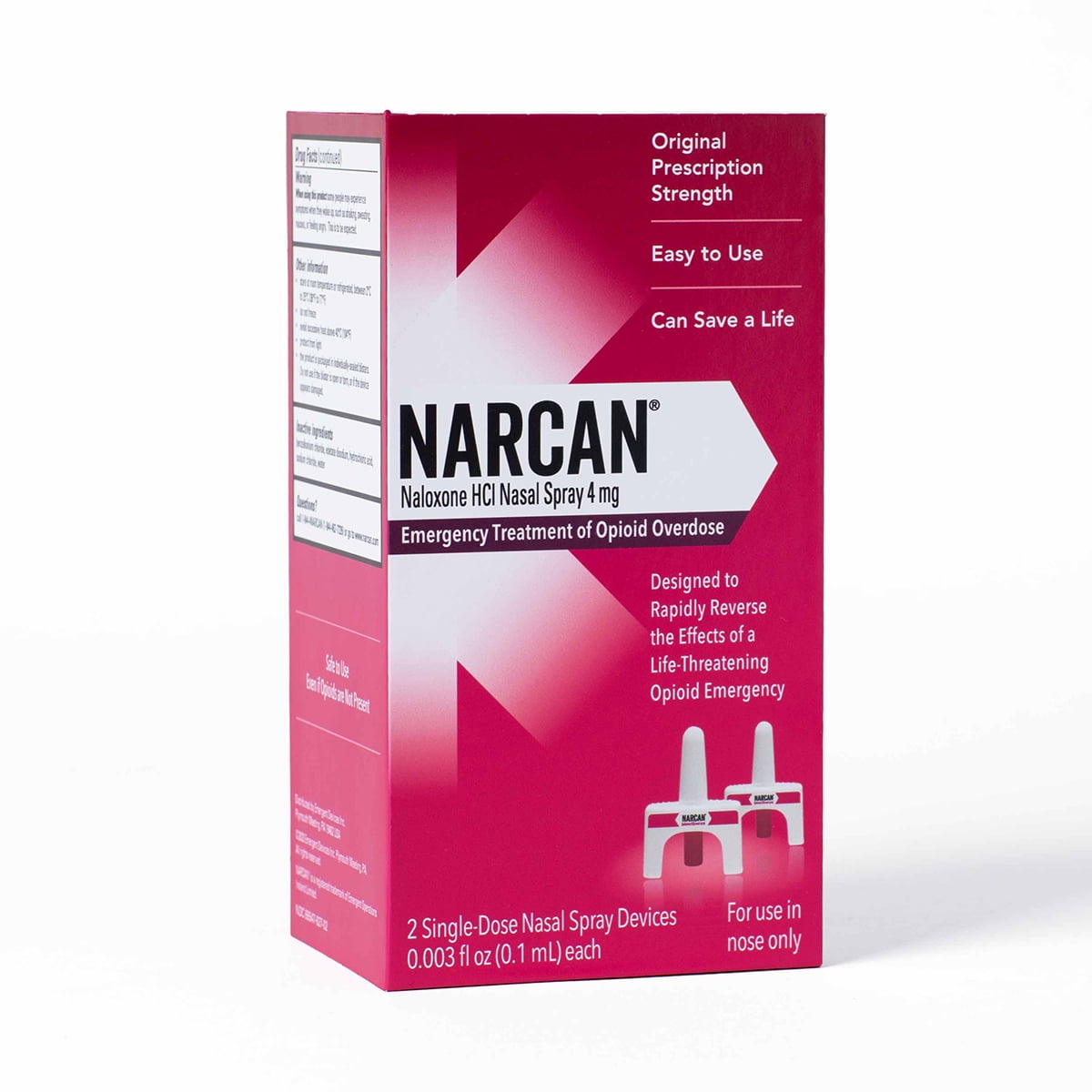 NARCAN Opioid Overdose Treatment Nasal Spray, 4 mg, 2 SingleDose