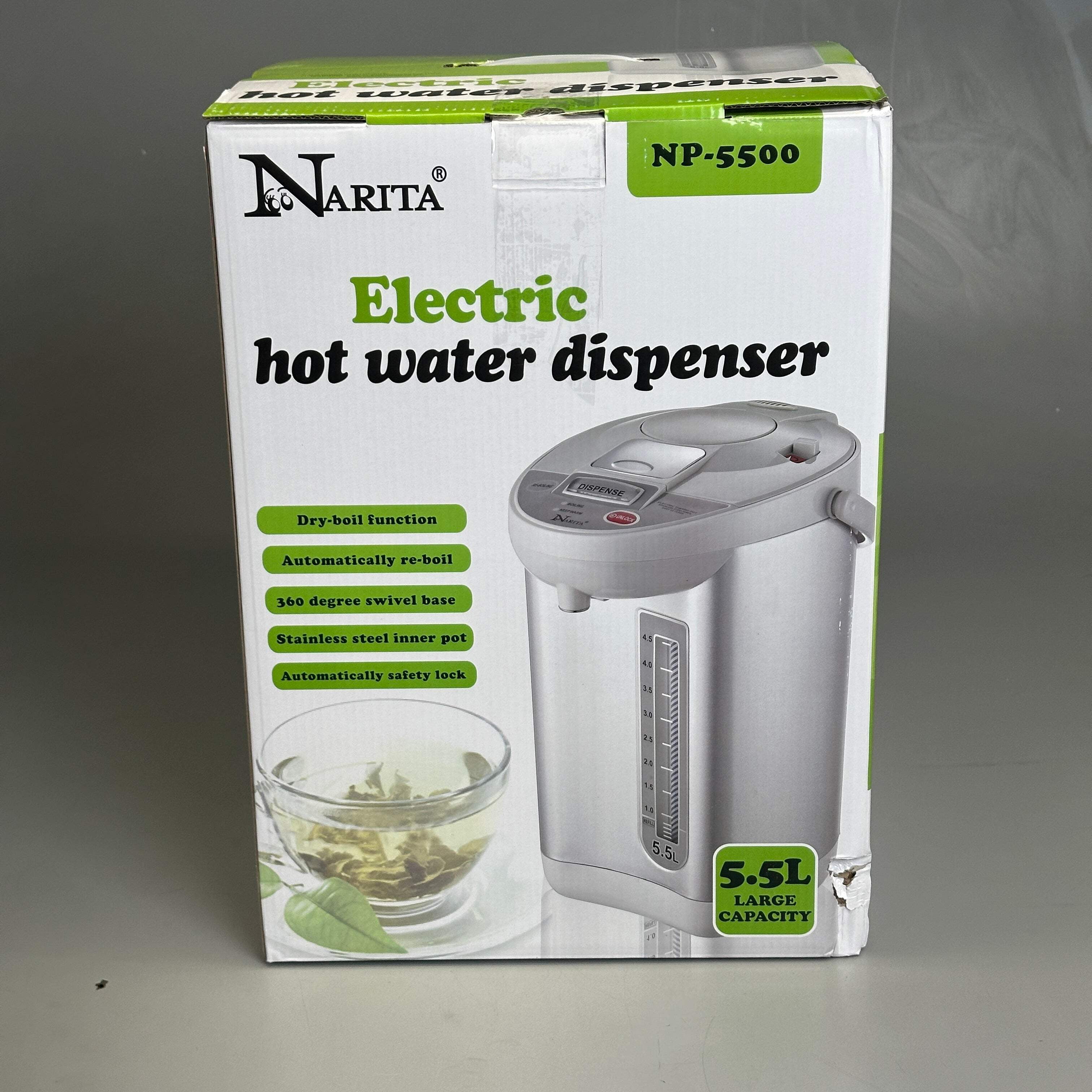 NARITA Electric Hot Water Dispenser 3 Way Dispense 5.5L Grey NP5500