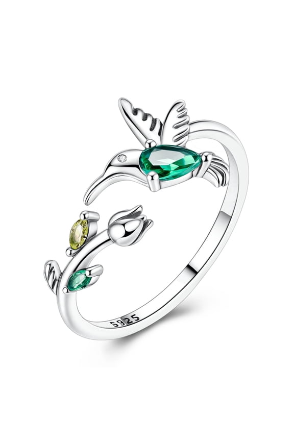 925 Sterling Silver Finger Open Size Ring 5A Zircon Sun Moon Love Heart for Women Jewelry Gift