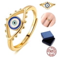 thumbnail image 1 of NARMO 925 Sterling Silver Stackable Open Band Ring Enamel Evil Eye Lucky for Women Jewelry Gift, 1 of 8