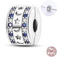 thumbnail image 1 of NARMO 925 Sterling Silver Moon Stars Clip Charm, Sparkling Cubic Zirconia DIY Fit European Bracelet for Women's Jewelry Gift for Her, 1 of 6