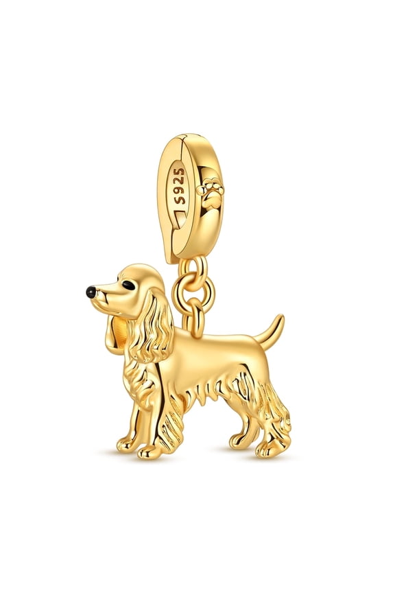 European 925 Sterling Silver DIY Charm Cute Dog Pendant fit Bracelet for Women Jewelry Gift Making
