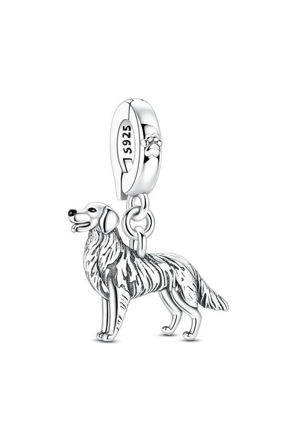 European 925 Sterling Silver DIY Charm Cute Dog Pendant fit Bracelet for Women Jewelry Gift Making