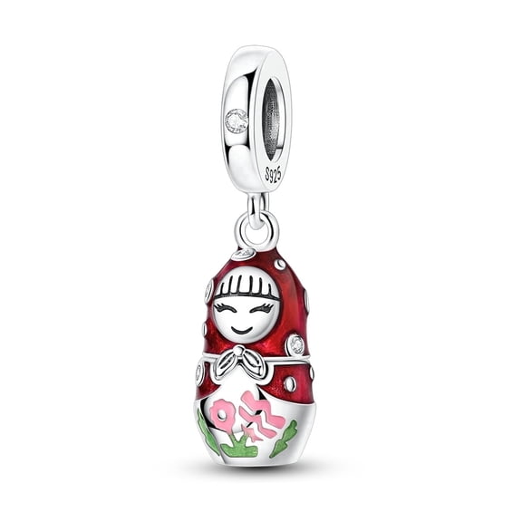 NARMO European Silver DIY Charm Russian Doll fit Bracelet for Women Jewelry Gift Making