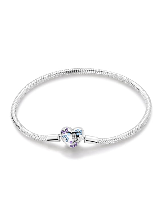 Fine Original Silver Bracelet Blue Cubic Zirconia Flying Butterfly Clasp fit Women Charms Jewelry