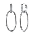 thumbnail image 1 of NARMO Original 925 Sterling Silver Elliptical Double Ring Hoop Earrings 5A Zircon for Women Jewelry Making, 1 of 6