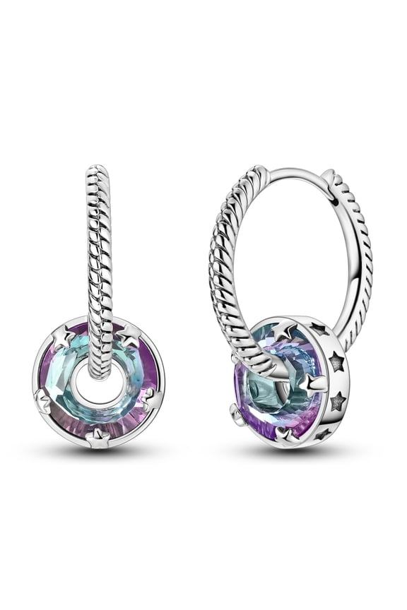 Original 925 Sterling Silver Starlight Crystal Ring Snake Bone Hoop Earrings for Women Jewelry Making