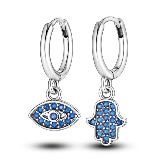 NARMO Original Devil's Eye 925 Sterling Silver Hoop Earrings AAA CZ for Women Jewelry Gift