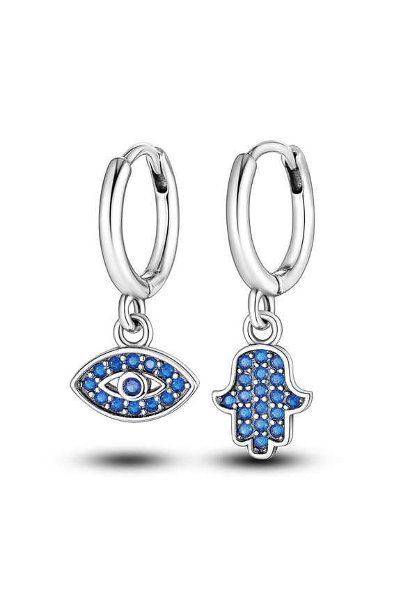 Original Devil's Eye 925 Sterling Silver Hoop Earrings AAA CZ for Women Jewelry Gift