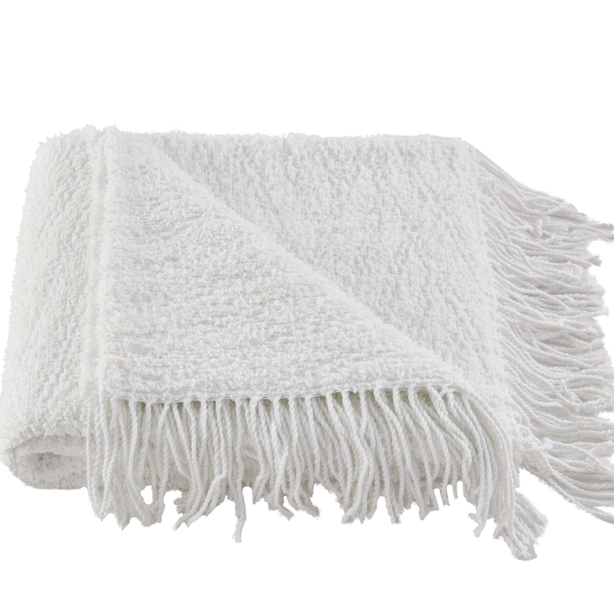 White Throw Blanket Fringe