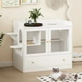 thumbnail image 1 of NARTRU Large Cat Litter Box Enclosure Furniture with Drawer and Runway Litter Filter for Litter Boxes, White, 1 of 7