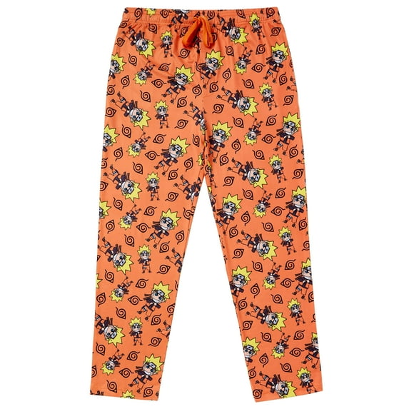 NARUTO Anime Chibi Character AOP Orange Mens Sleep Pajama Pants-M