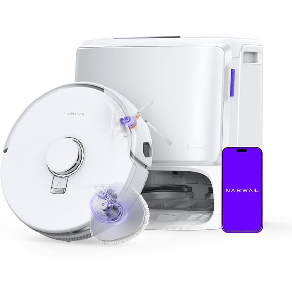 Restored NARWAL Freo Z10 Turbo Robot Vacuum and Mop Combo, 25000Pa, Self Emptying
