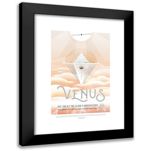 NASA 11x14 Black Modern Framed Museum Art Print Titled - Venus (2017)