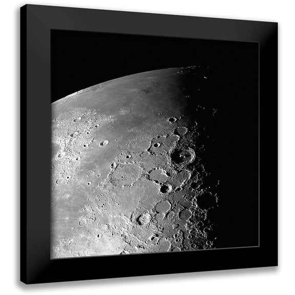 NASA 12x12 Black Modern Framed Museum Art Print Titled - Moon - North Pole, 01/29/1996