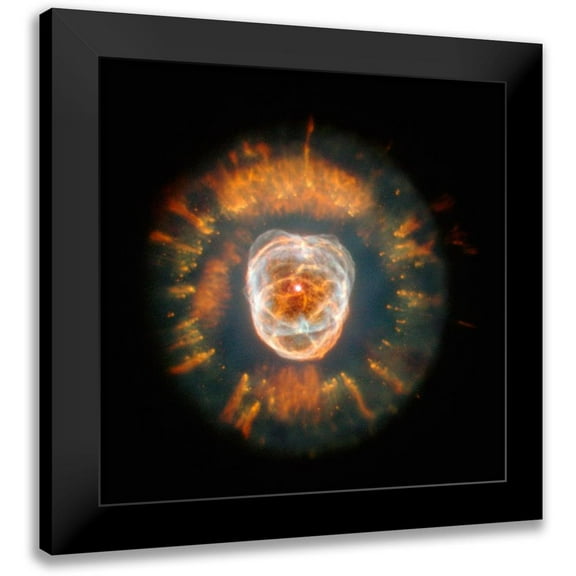 NASA 12x12 Black Modern Framed Museum Art Print Titled - NGC 2392 - Eskimo Nebula