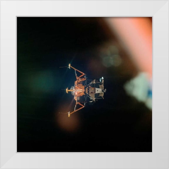 NASA 12x12 White Modern Wood Framed Museum Art Print Titled - Eagle the Apollo 11 Lunar Module, 1969