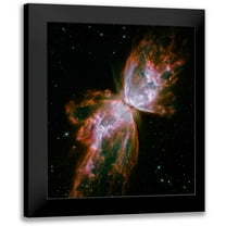 NASA 12x13 Black Modern Framed Museum Art Print Titled - Butterfly Nebula