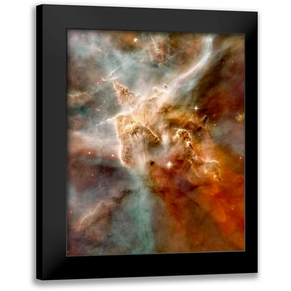 NASA 12x14 Black Modern Framed Museum Art Print Titled - Carina Nebula