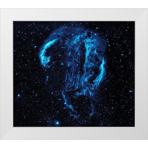 NASA 13x12 White Modern Wood Framed Museum Art Print Titled - Ultraviolet image of the Cygnus Loop Nebula