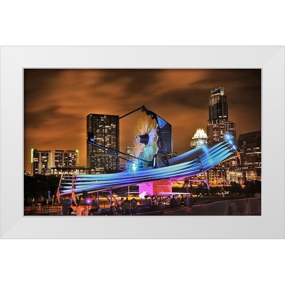 NASA 14x10 White Modern Wood Framed Museum Art Print Titled - James Webb Space Telescope Model