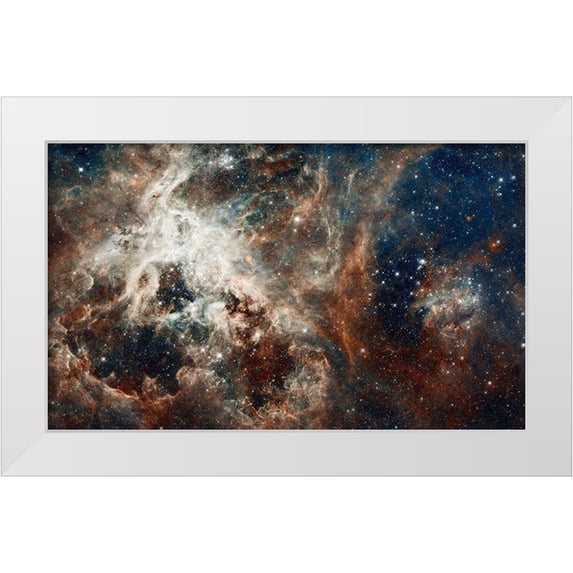 NASA 14x10 White Modern Wood Framed Museum Art Print Titled - Tarantula Nebula - Full