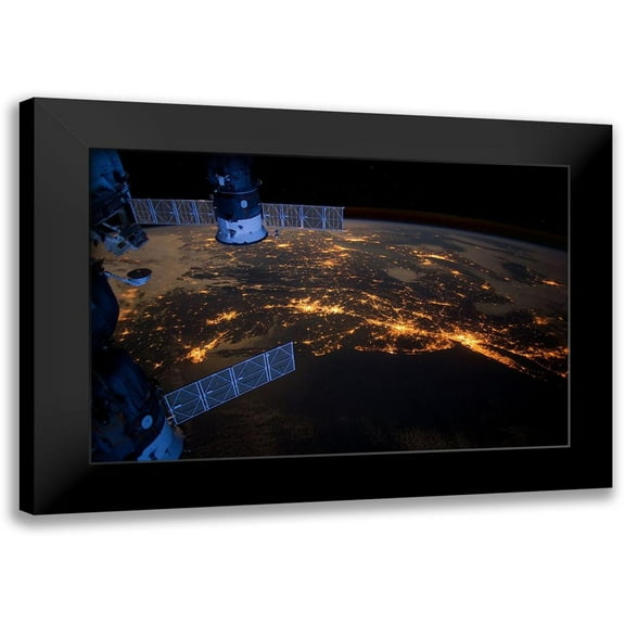 NASA 14x11 Black Modern Framed Museum Art Print Titled - NASA Space Flight ISS