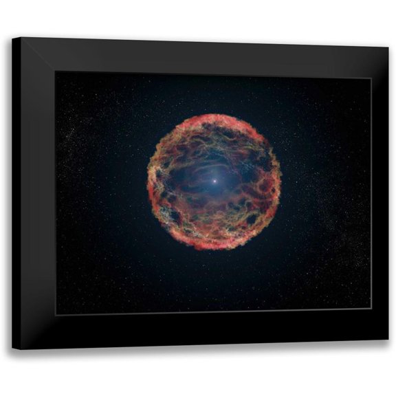 NASA 14x12 Black Modern Framed Museum Art Print Titled - Artists Impression of Supernova 1993J