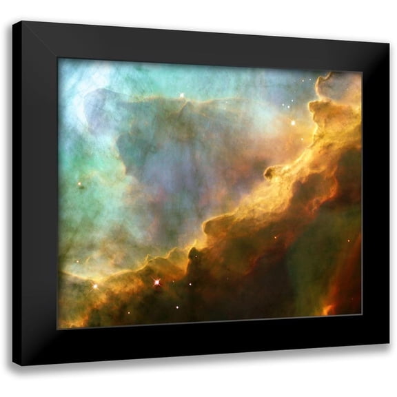 NASA 14x12 Black Modern Framed Museum Art Print Titled - Omega Nebula (M17)
