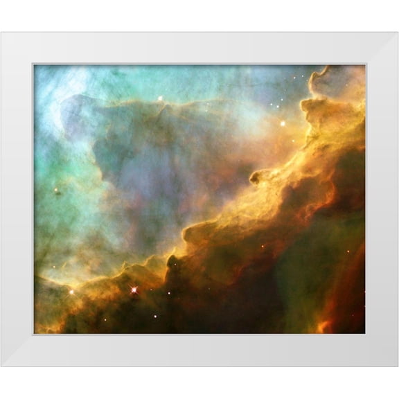NASA 14x12 White Modern Wood Framed Museum Art Print Titled - Omega Nebula (M17)
