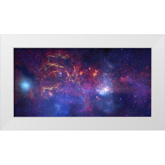NASA 14x9 White Modern Wood Framed Museum Art Print Titled - Unique View of the Milky Way