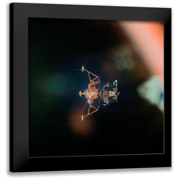 NASA 15x15 Black Modern Framed Museum Art Print Titled - Eagle the Apollo 11 Lunar Module, 1969