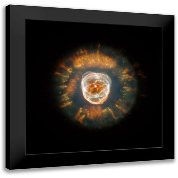 NASA 15x15 Black Modern Framed Museum Art Print Titled - Hubble Reopens Eye on the Universe