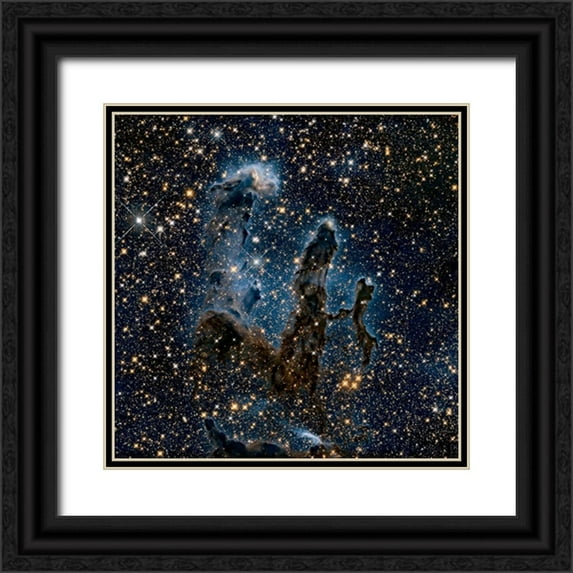 NASA 15x15 Black Ornate Wood Framed with Double Matting Museum Art Print Titled - A Near-Infrared View of the Pillars of Creation