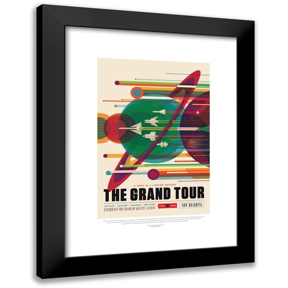 NASA 17x24 Black Modern Framed Museum Art Print Titled - Grand Tour (2017)