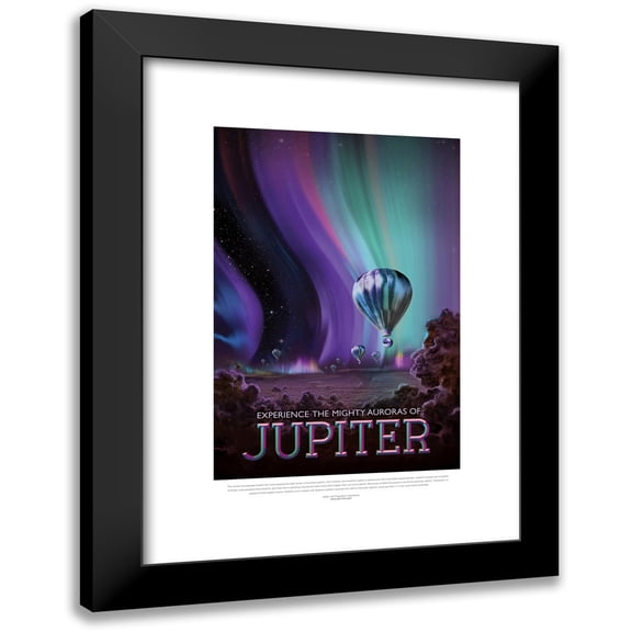 NASA 17x24 Black Modern Framed Museum Art Print Titled - Jupiter (2017)