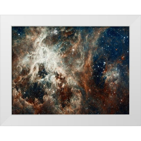 NASA 18x15 White Modern Wood Framed Museum Art Print Titled - Tarantula Nebula - Compressed Version