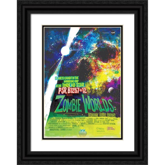 NASA 18x24 Black Ornate Framed Double Matted Museum Art Print Titled: Zombie Worlds (2020)