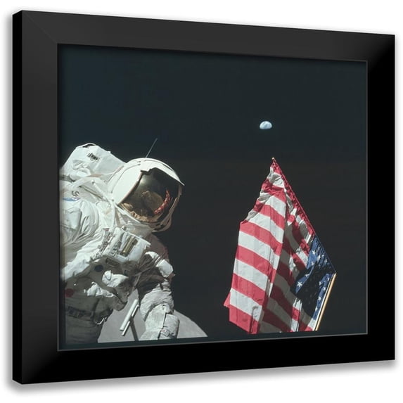 NASA 20x20 Black Modern Framed Museum Art Print Titled - Apollo 17