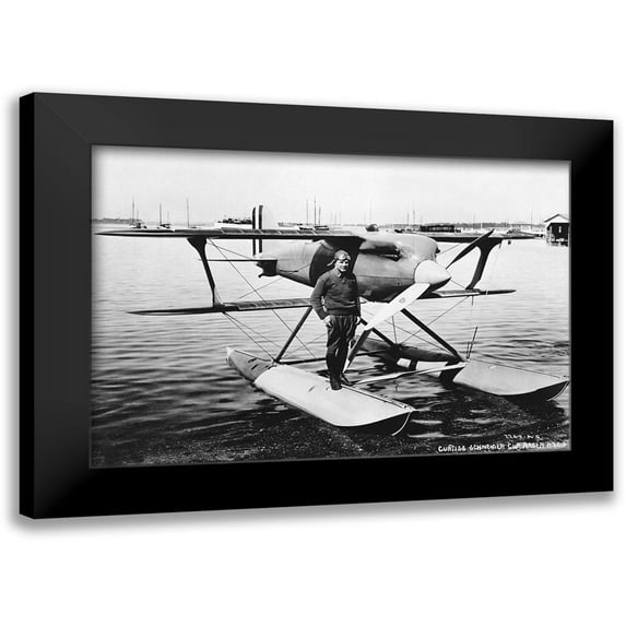 NASA 24x18 Black Modern Framed Museum Art Print Titled - Curtiss Racer