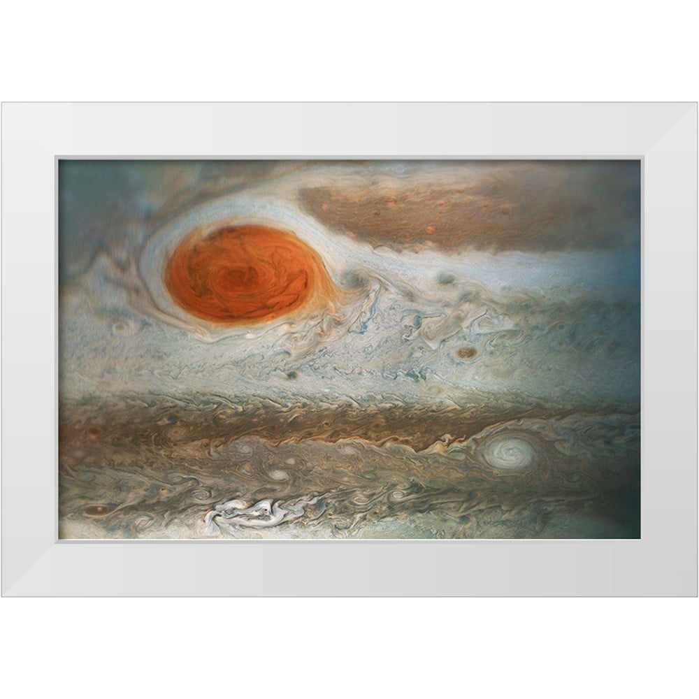 NASA 32x22 White Modern Wood Framed Museum Art Print Titled - Jupiters ...