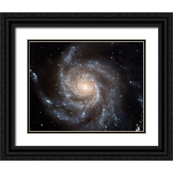 NASA 32x26 Black Ornate Wood Framed with Double Matting Museum Art Print Titled - Pinwheel Galaxy